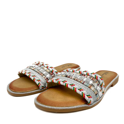 Smile Favorites Slippers Zilveren Studs Glitter