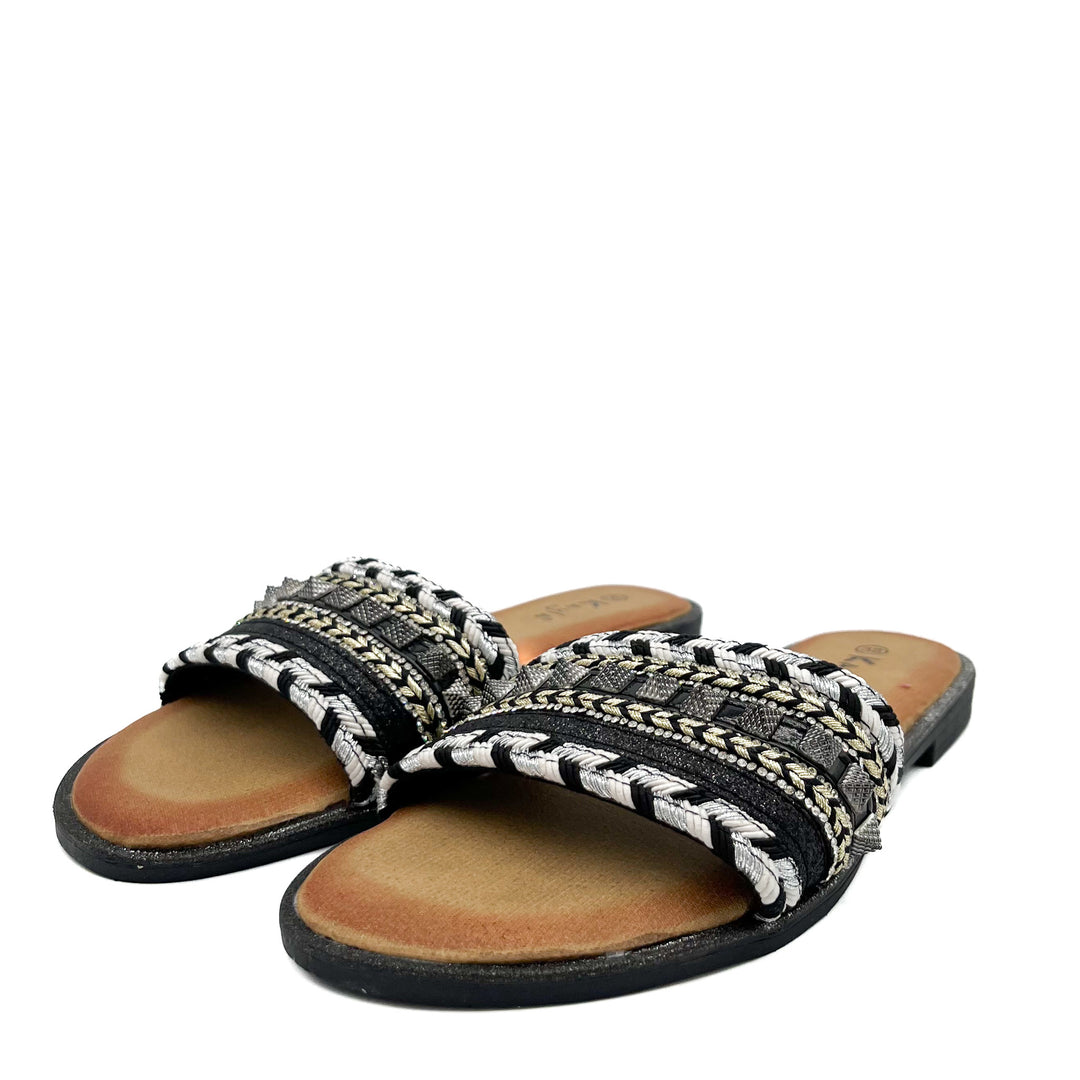 Smile Favorites Slippers Zwart Studs Glitter
