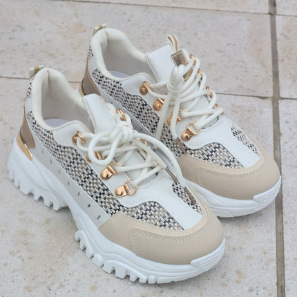 Smile Favorites Sneakers Beige Dad look canvas