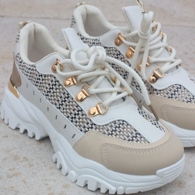 Smile Favorites Sneakers Beige Dad look canvas