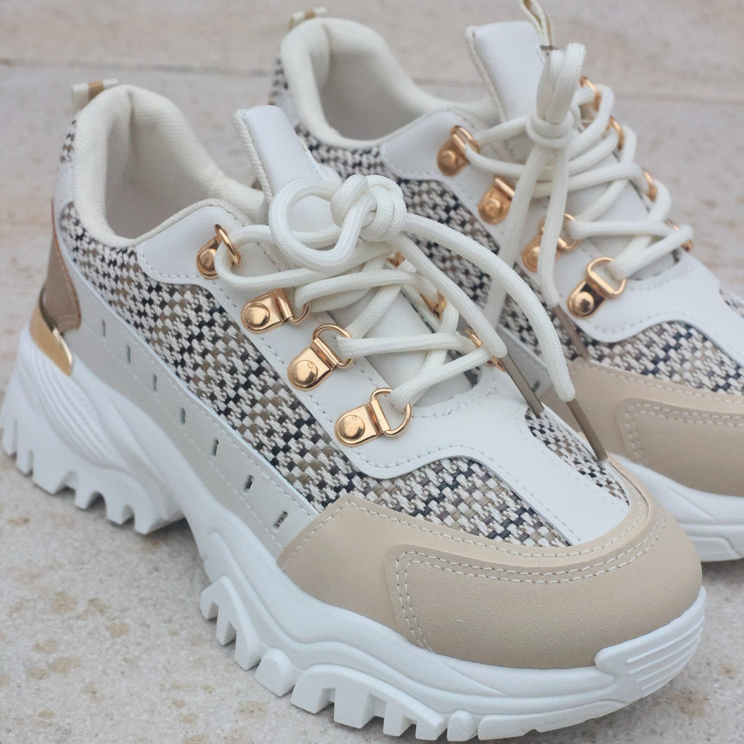 Smile Favorites Sneakers Beige Dad look canvas