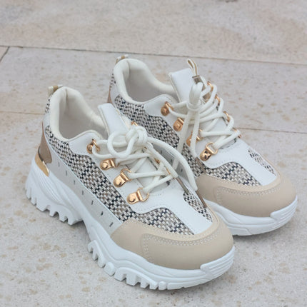 Smile Favorites Sneakers Beige Dad look canvas