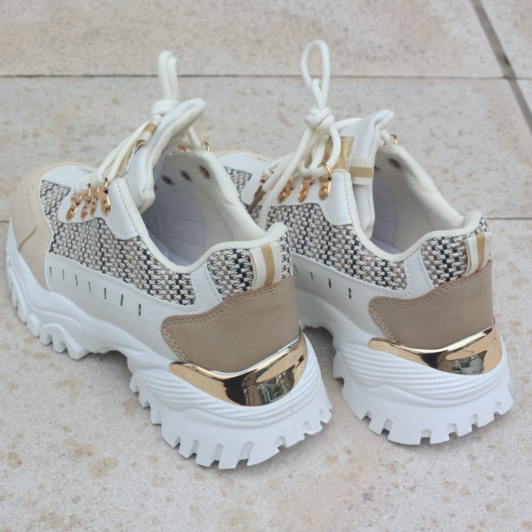 Smile Favorites Sneakers Beige Dad look canvas