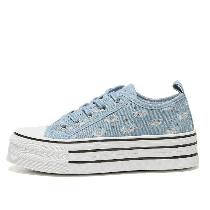 Smile Favorites Sneakers Blauw Denim Plateau