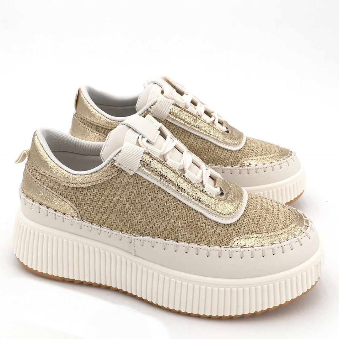 Smile Favorites Sneakers Goud Woven