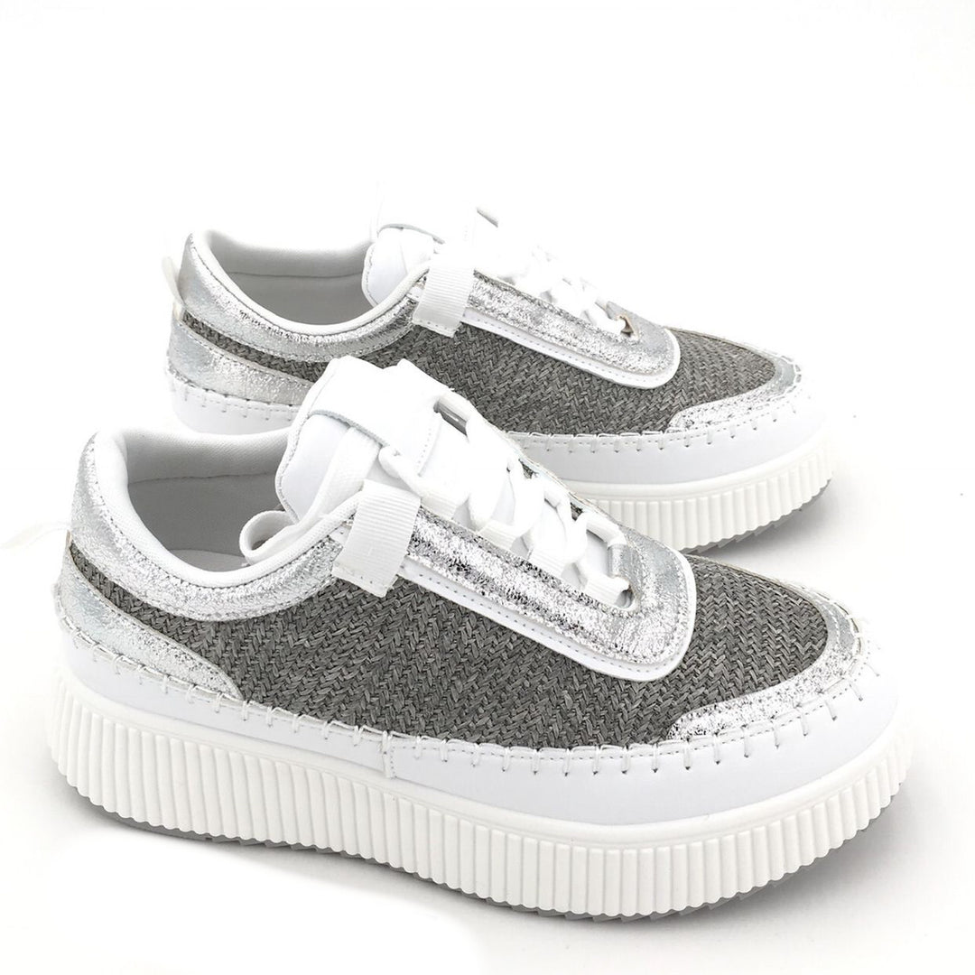 Smile Favorites Sneakers Zilver Woven