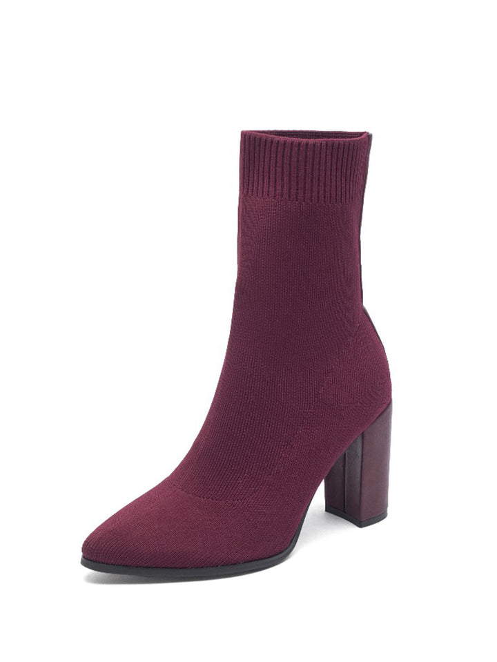 Smile Favorites Sock Heels Bordeaux