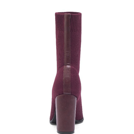 Smile Favorites Sock Heels Bordeaux