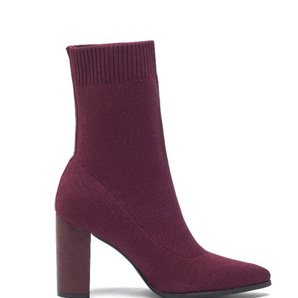 Smile Favorites Sock Heels Bordeaux