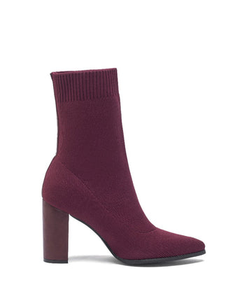 Smile Favorites Sock Heels Bordeaux
