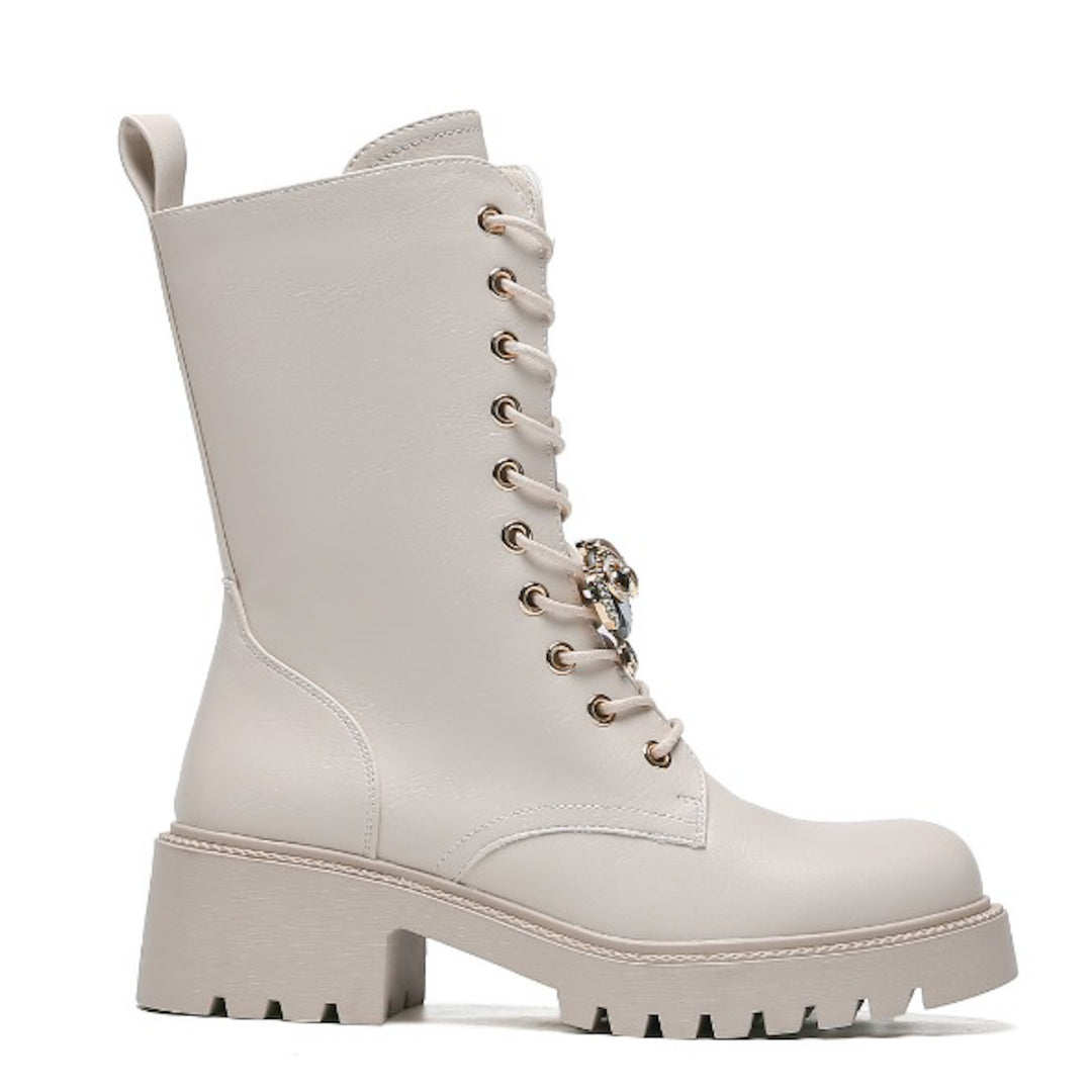Smile Favorites Veterboots Beige Broche