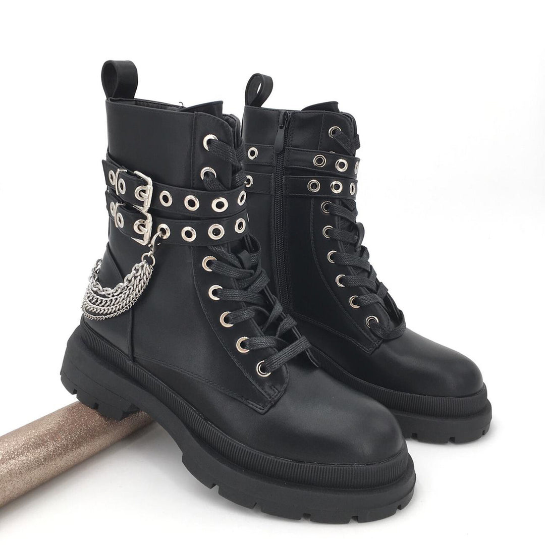 Smile Favorites Veterboots Gesp Ketting Zwart