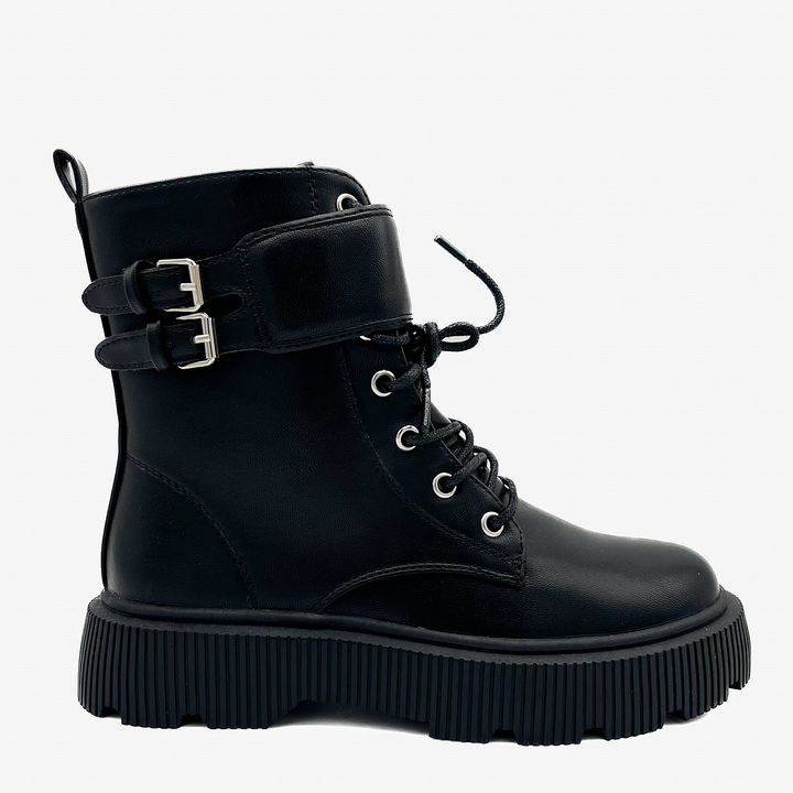 Smile Favorites Veterboots Meisjes Zwart Gespen