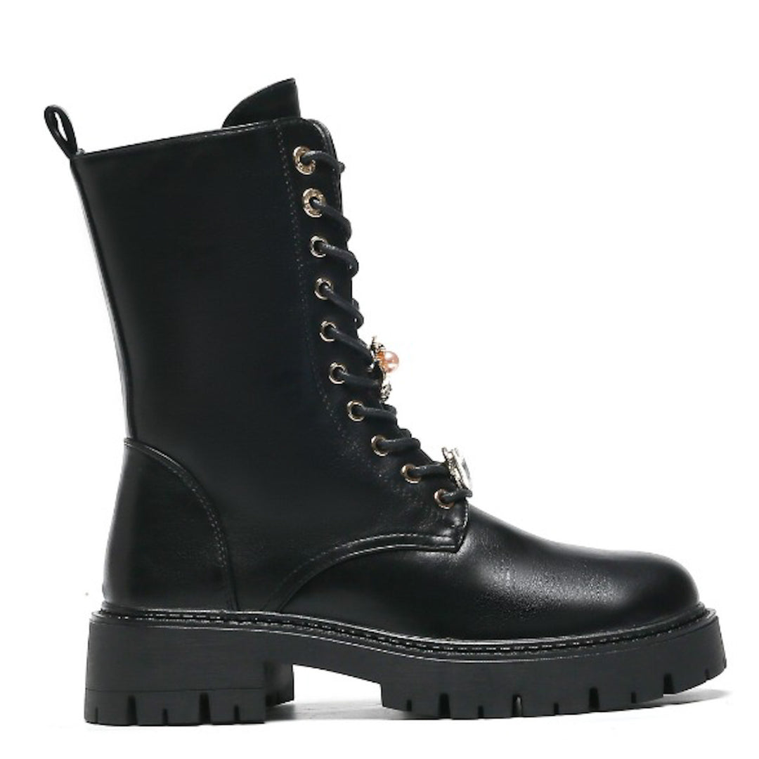 Smile Favorites Veterboots Zwart Broches