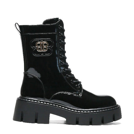 Smile Favorites Veterboots Zwart lak BB Gesp