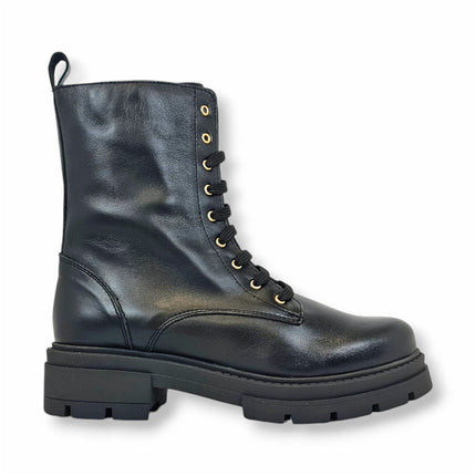 Smile Favorites Veterboots Zwart Leer Combat