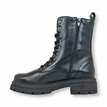 Smile Favorites Veterboots Zwart Leer Combat