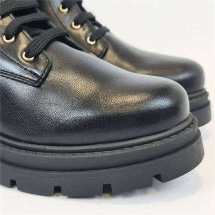 Smile Favorites Veterboots Zwart Leer Combat