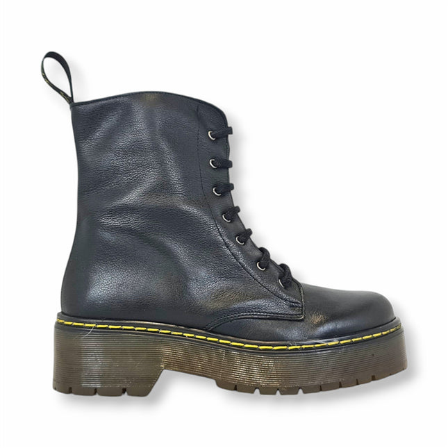 Smile Favorites Veterboots Zwart Leer Plateau