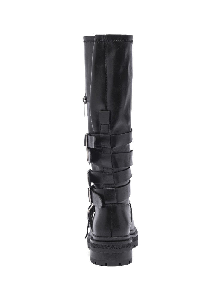 Smile Favorites Zwarte Bikerlaarzen met Gepsen en Rits