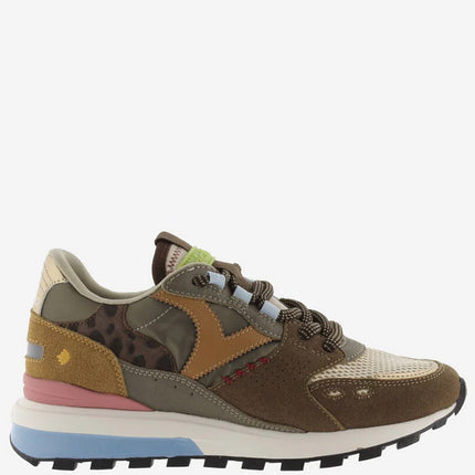 VICTORIA Sneakers Bruin Luna Nylon Split Leather