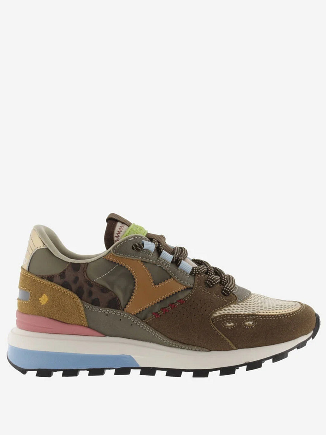 VICTORIA Sneakers Bruin Luna Nylon Split Leather