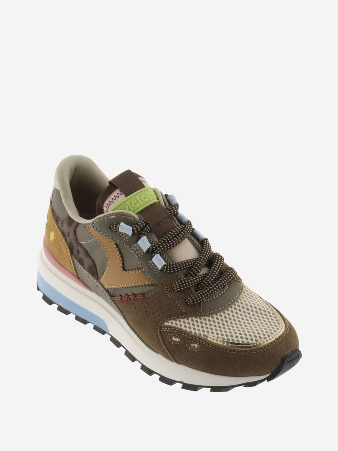 VICTORIA Sneakers Bruin Luna Nylon Split Leather