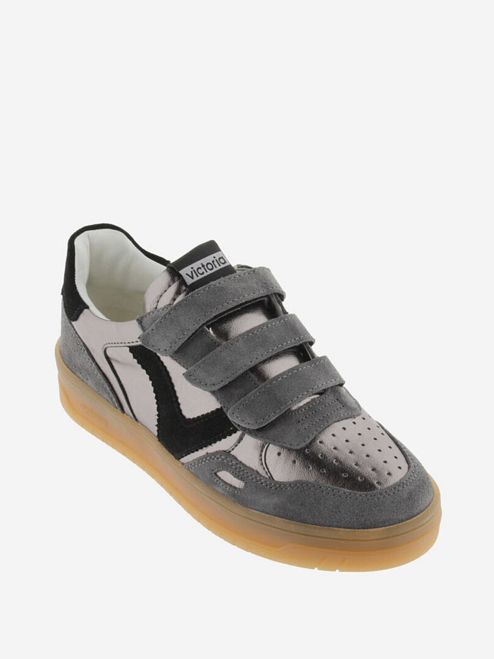 VICTORIA Sneakers Grijs Metalic Split Leather