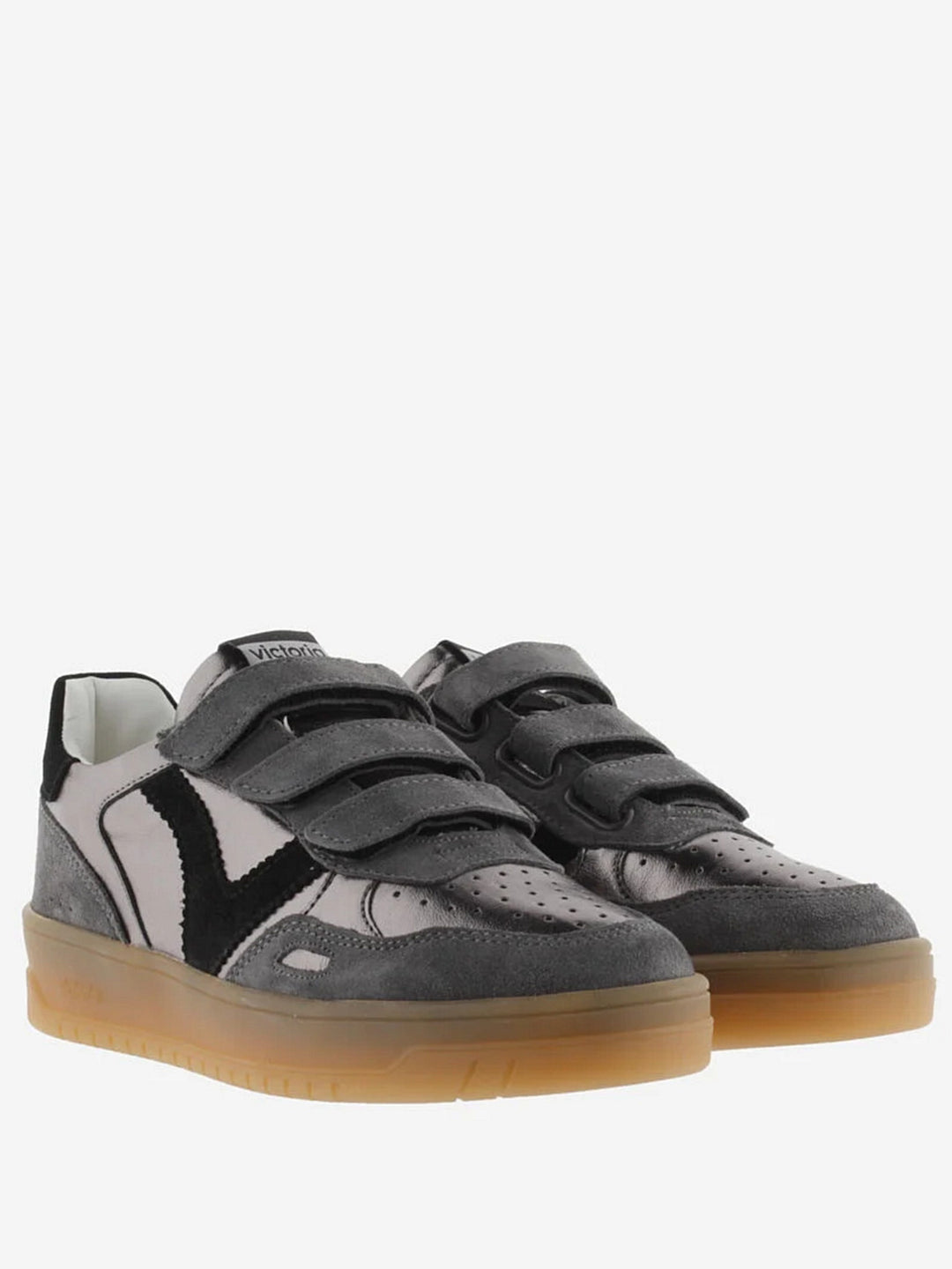 VICTORIA Sneakers Grijs Metalic Split Leather