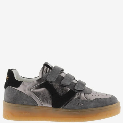 VICTORIA Sneakers Grijs Metalic Split Leather
