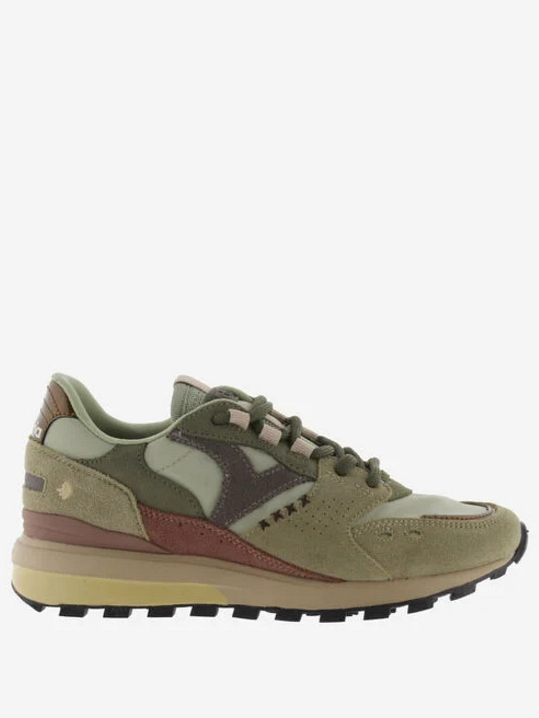 VICTORIA Sneakers Groen Luna Nylon Split Leather
