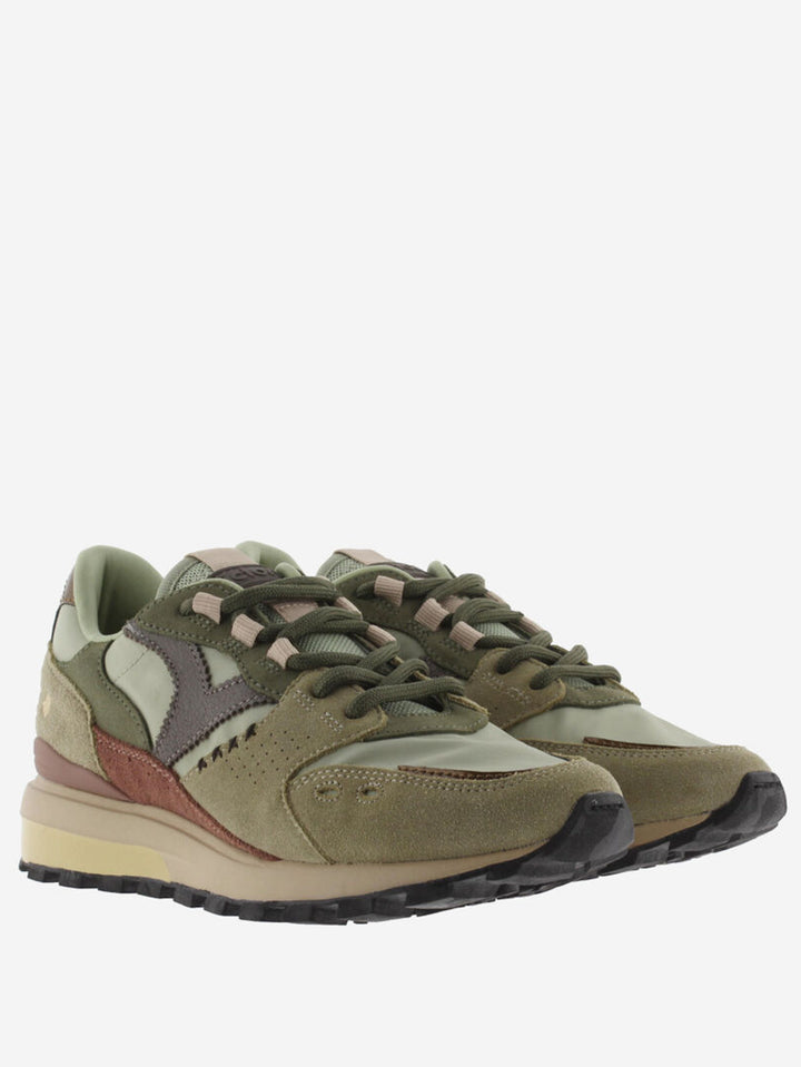 VICTORIA Sneakers Groen Luna Nylon Split Leather