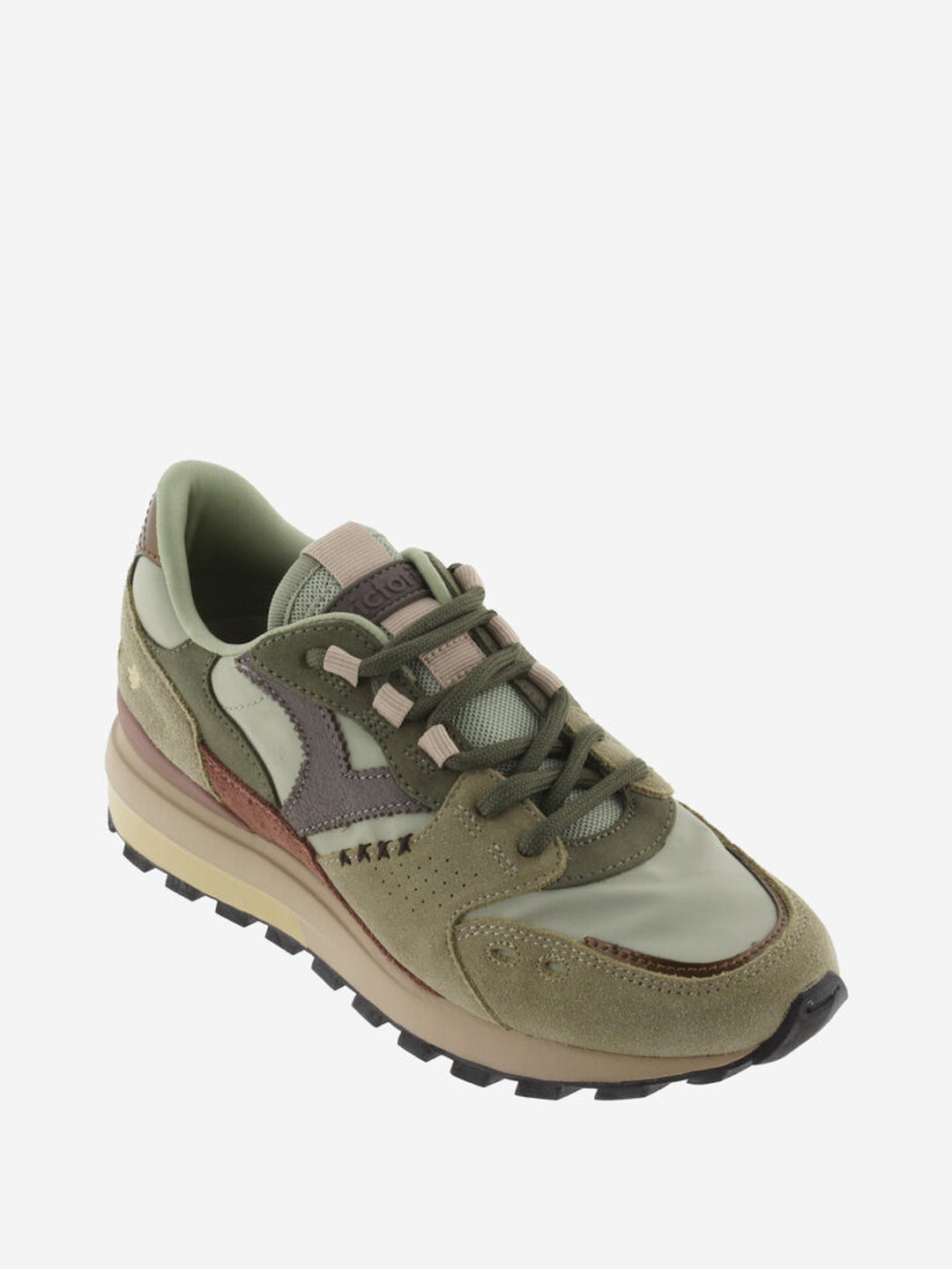 VICTORIA Sneakers Groen Luna Nylon Split Leather