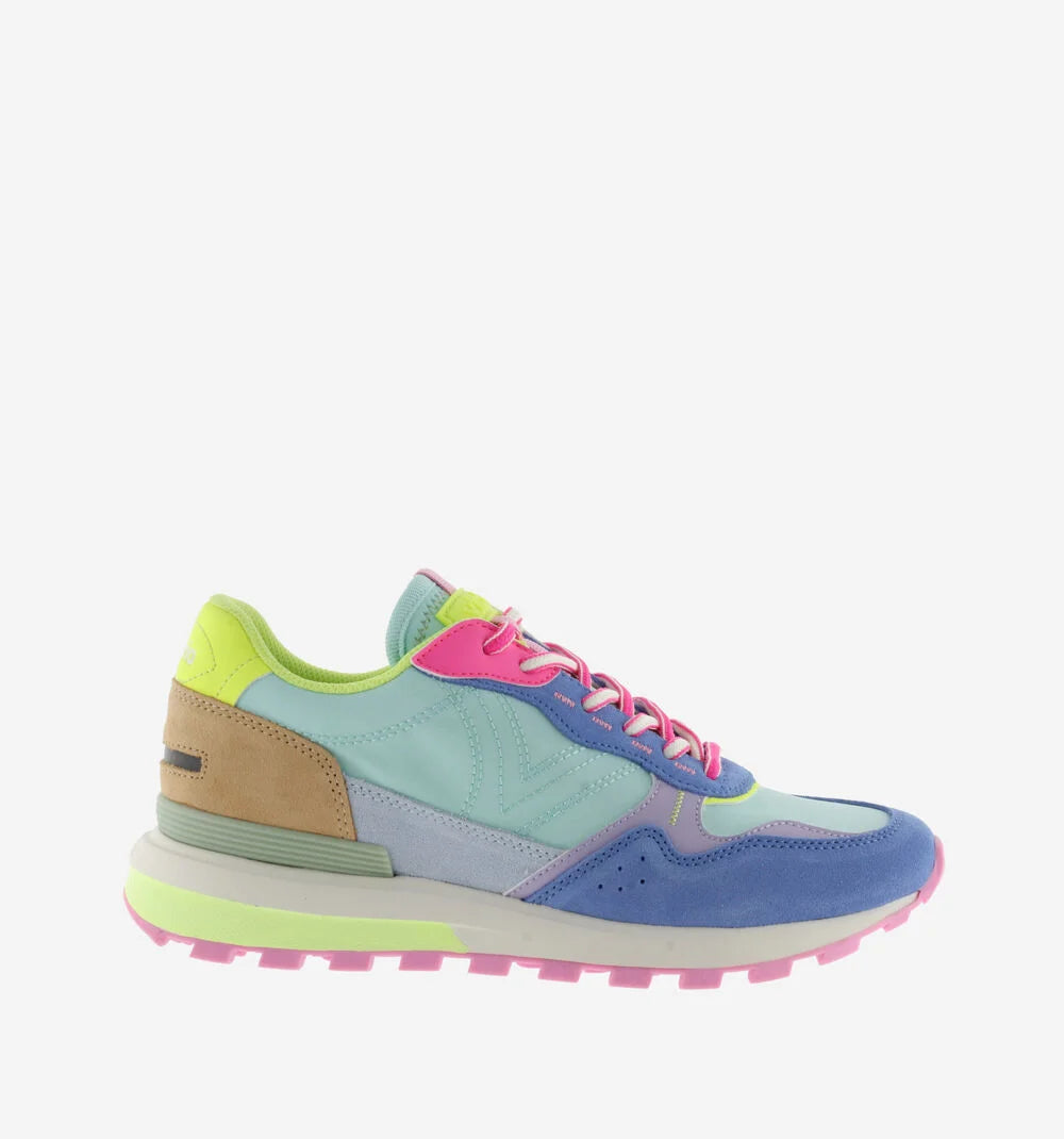 VICTORIA Sneakers Luna Nylon Multicolor Split Leather