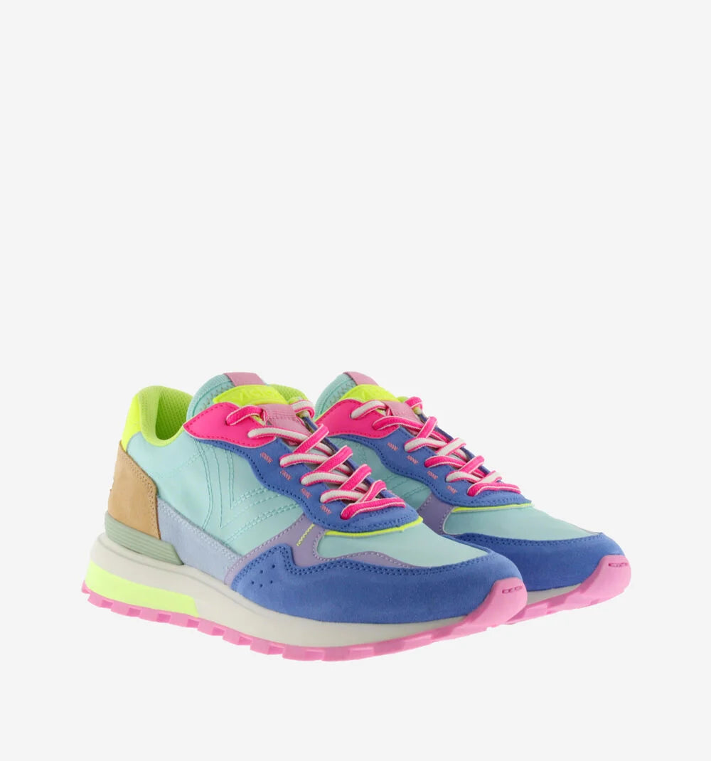 VICTORIA Sneakers Luna Nylon Multicolor Split Leather