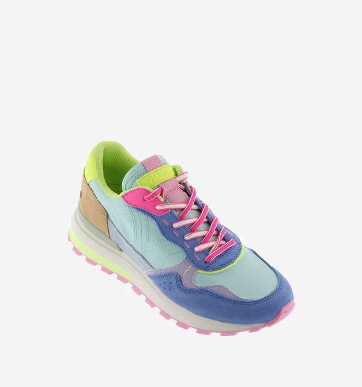 VICTORIA Sneakers Luna Nylon Multicolor Split Leather