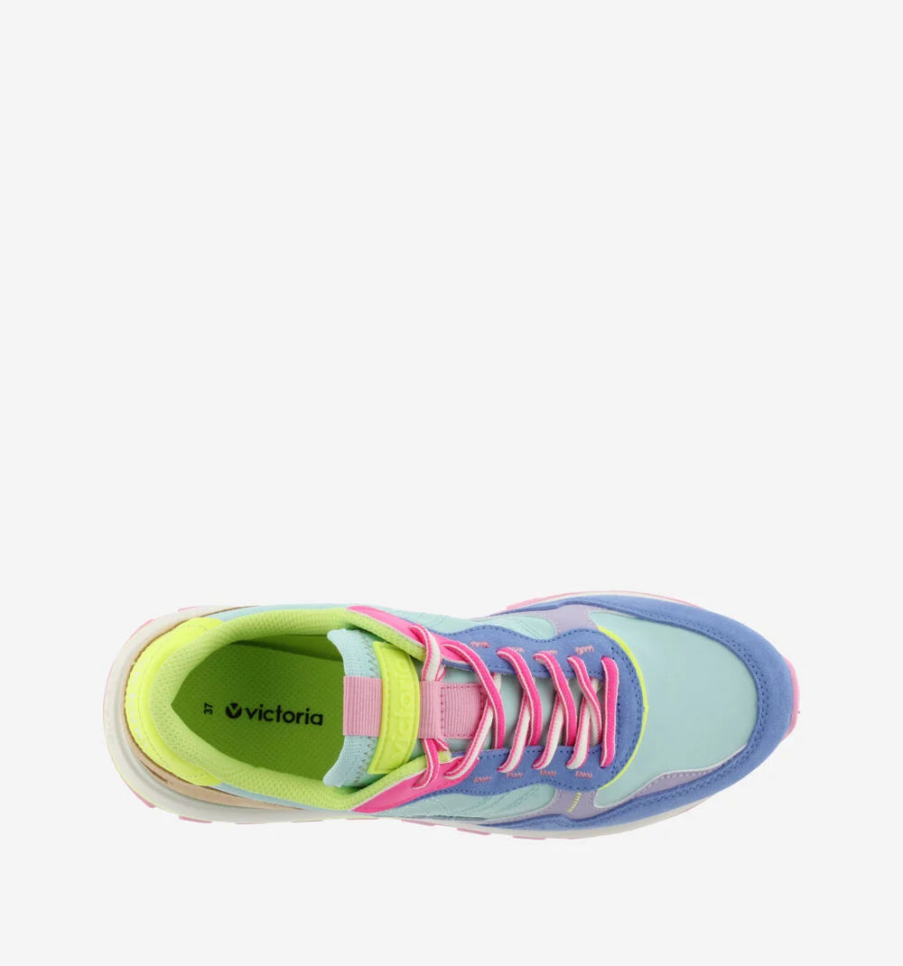 VICTORIA Sneakers Luna Nylon Multicolor Split Leather