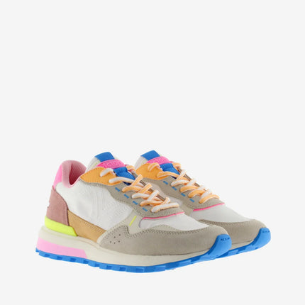 VICTORIA Sneakers Luna Nylon Wit Split Leather