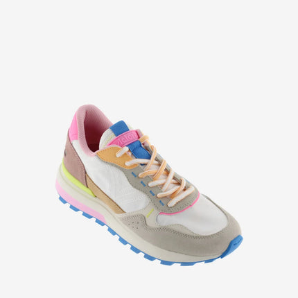 VICTORIA Sneakers Luna Nylon Wit Split Leather