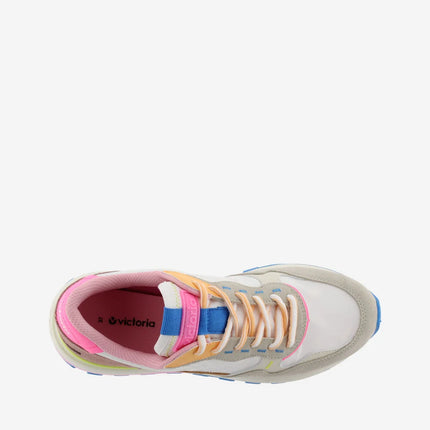 VICTORIA Sneakers Luna Nylon Wit Split Leather