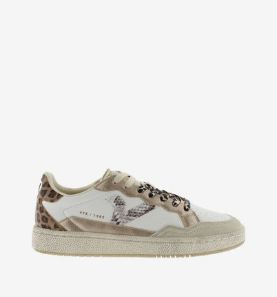 VICTORIA Sneakers White Smash Leopard mix
