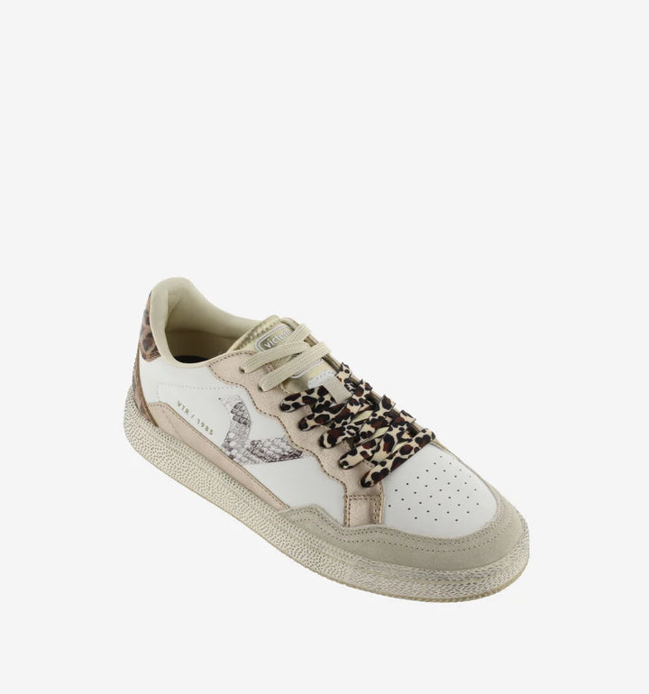VICTORIA Sneakers White Smash Leopard mix