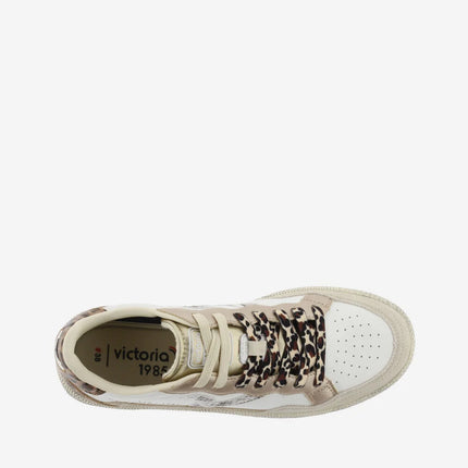 VICTORIA Sneakers White Smash Leopard mix