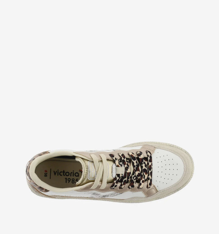 VICTORIA Sneakers White Smash Leopard mix