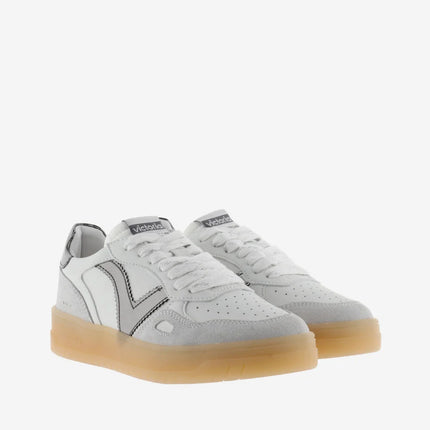 VICTORIA Sneakers White Split Leather Gun